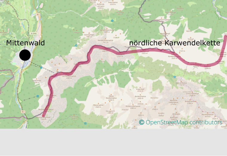 Mittenwald nördliche Karwendelkette  OpenStreetMap contributors