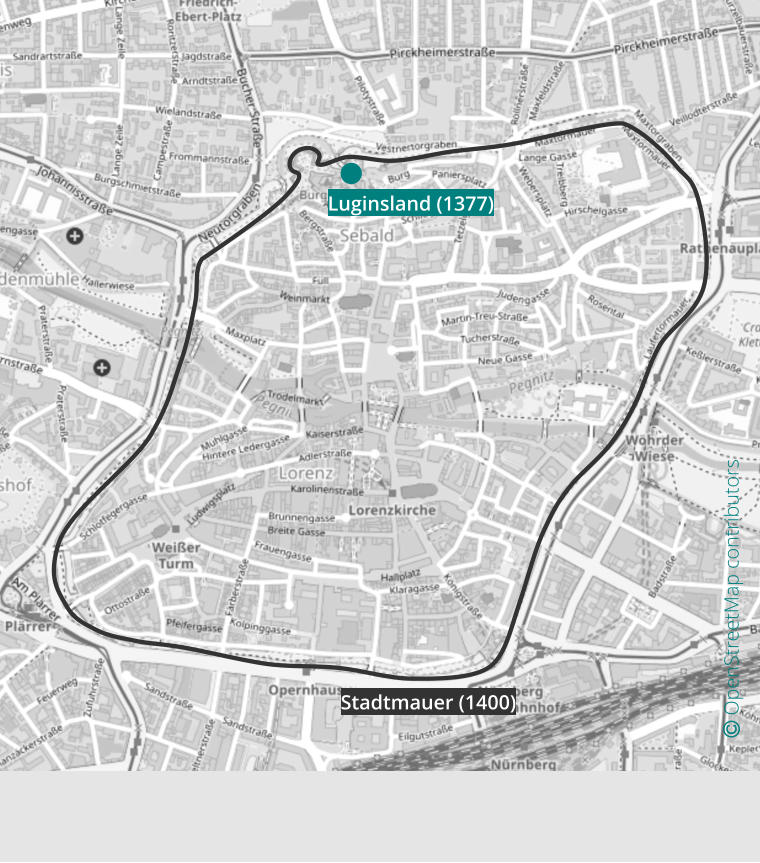 Stadtmauer (1400) Luginsland (1377)  OpenStreetMap contributors